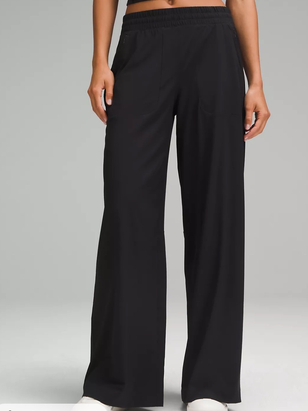 Lululemon Swift Mid Rise Wide Leg Pants | Size 10 | Black Casual Flowy - Picture 1 of 9